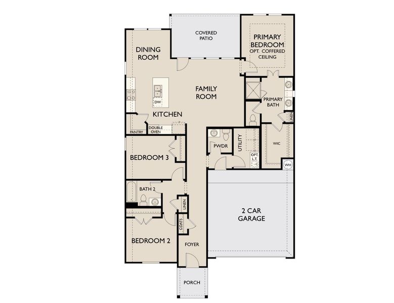 2D floor plan layout for the Bridgeport by Ashton Woods in Meadow Park, Melissa, TX (Image 3).