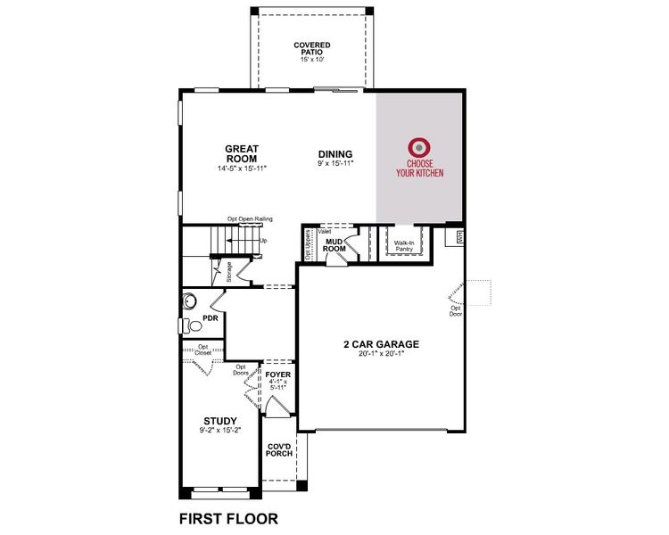 2D floor plan layout for the Pantano by Beazer Homes in Montana Vista - Highland, Buckeye, AZ (Image 4).