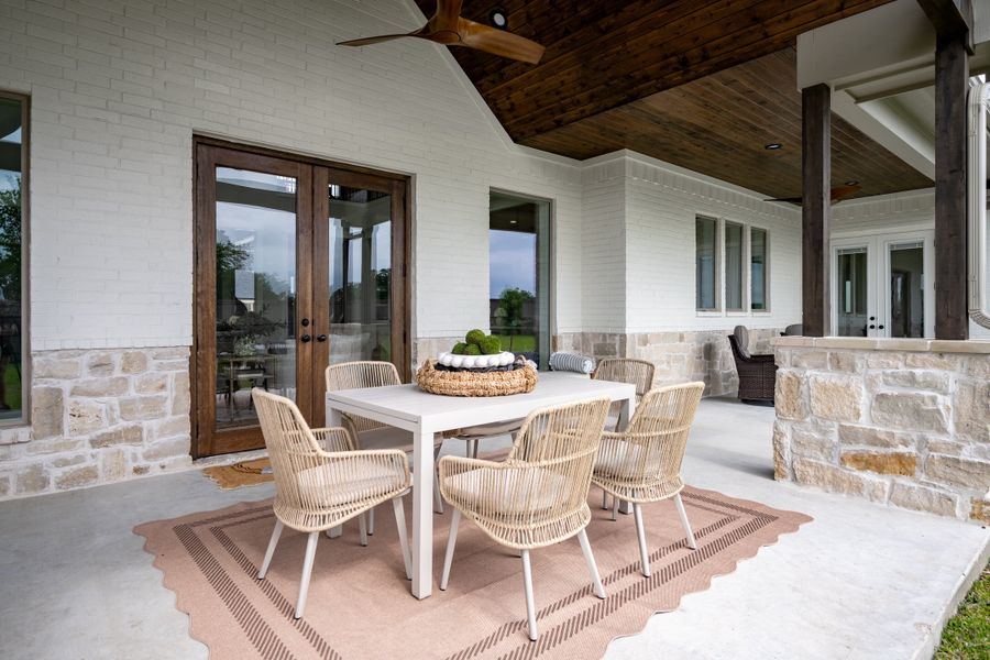 Exterior details and patio area of a home in Stella Ranch, Bryan (Image 37).