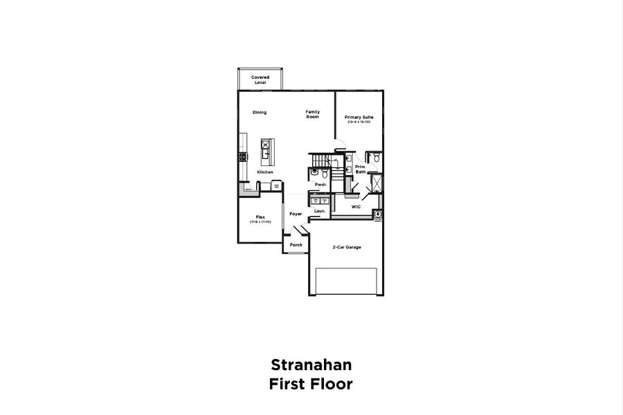 2D floor plan layout for the Stranahan by DRB Homes in Panther Creek, Jacksonville, FL (Image 3).