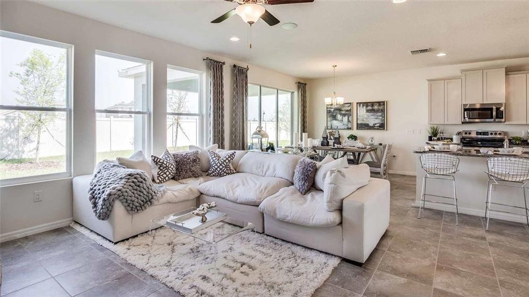 Furnished interior view inside a new home in Oakfield Trails, Parrish (Image 10). Furnished interior view inside a new home in Oakfield Trails, Parrish (Image 10).