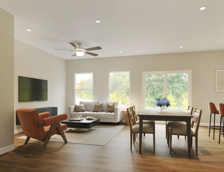 Representative furnished interior of a home built from the Hazel by Red Cedar Homes in The Pines at Paw Creek, Charlotte (Image 8). Representative furnished interior of a home built from the Hazel by Red Cedar Homes in The Pines at Paw Creek, Charlotte (Image 8).