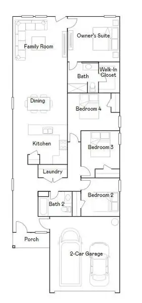 2D floor plan layout of this home in The Grand Prairie, Hockley, TX (Image 5).