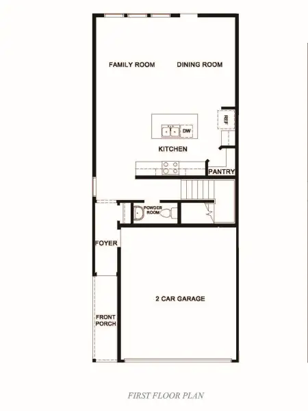 2D floor plan layout for the Justice by D.R. Horton in Dowdy Ferry, Dallas, TX (Image 3).