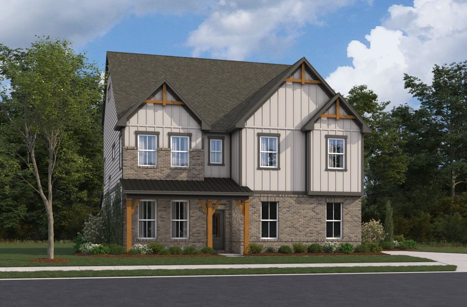 Representative exterior photo of a completed home built from the Plan by Beazer Homes in Acacia, Cumming, GA (Image 15). Representative exterior photo of a completed home built from the Plan by Beazer Homes in Acacia, Cumming, GA (Image 15).