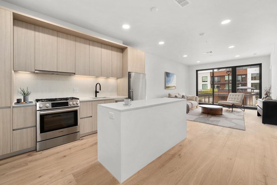 Furnished interior view inside a new home in One Oak, Austin (Image 11).