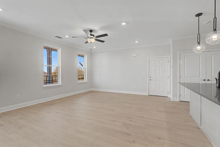Carothers Farms Town Center Homes (Condos) Great Room and Kitchen