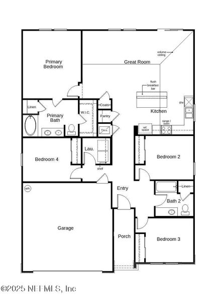2D floor plan layout of this home in Bellbrooke, Jacksonville, FL (Image 2). 2D floor plan layout of this home in Bellbrooke, Jacksonville, FL (Image 2).