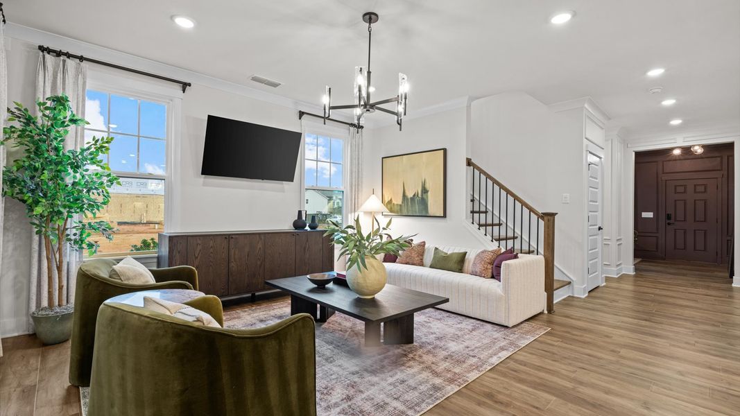 Representative furnished interior of a home built from the Pelham by DRB Homes in Station Pointe, Angier (Image 11).