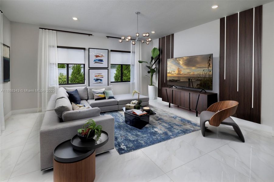 Furnished interior view inside a new home in , Miami (Image 20).