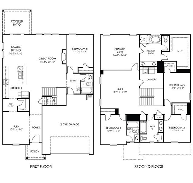 2D floor plan layout of this home in Cedar Shoals - Signature Collection, Piedmont, SC (Image 2).