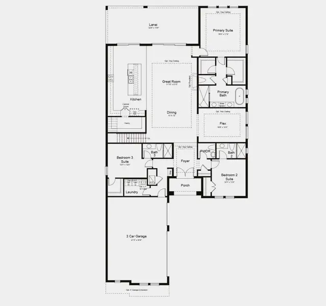 2D floor plan layout for the Argenta by Taylor Morrison in Esplanade at Rivergrass, Immokalee, FL (Image 3). 2D floor plan layout for the Argenta by Taylor Morrison in Esplanade at Rivergrass, Immokalee, FL (Image 3).