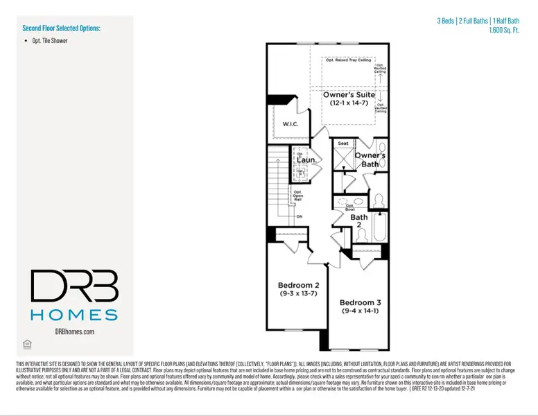 2D floor plan layout of this home in Anna's Pointe, Simpsonville, SC (Image 6).