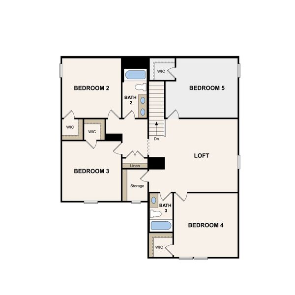 2D floor plan layout of this home in Slatewood, Murfreesboro, TN (Image 6).