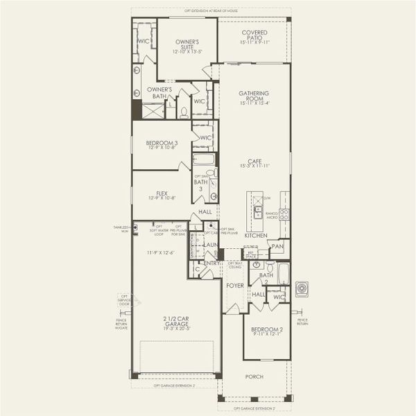 2D floor plan layout for the Haskell by Pulte Homes in Regent Hills - Meadow Series, Buckeye, AZ (Image 3).