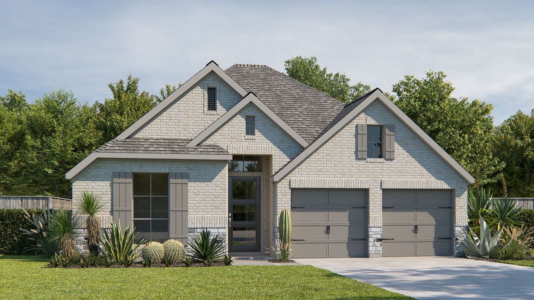 Representative exterior photo of a completed home built from the 2606V by Perry Homes in Meadows of Mill Creek, Seguin, TX (Image 3).