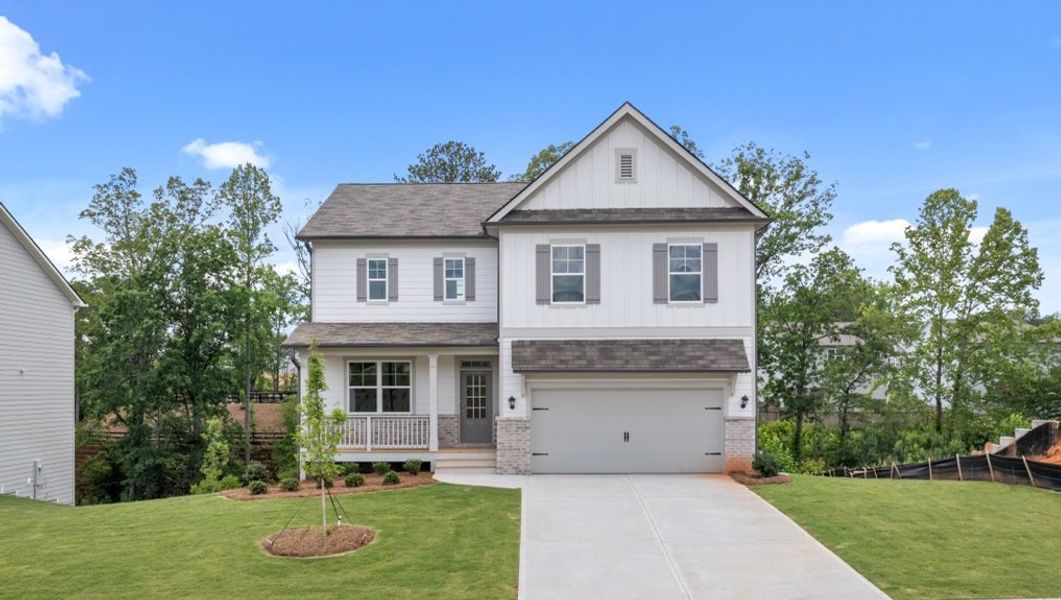 Representative exterior photo of a completed home built from the Galen by D.R. Horton in Thompson Ridge, Dallas, GA (Image 1). Representative exterior photo of a completed home built from the Galen by D.R. Horton in Thompson Ridge, Dallas, GA (Image 1).