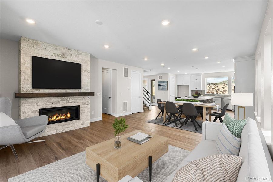 Furnished interior view inside a new home in Storytellers at Lyric, Lone Tree (Image 14).