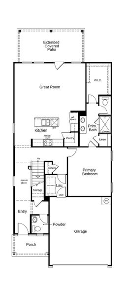 2D floor plan layout of this home in Sonterra - Cool Water, Jarrell, TX (Image 3).