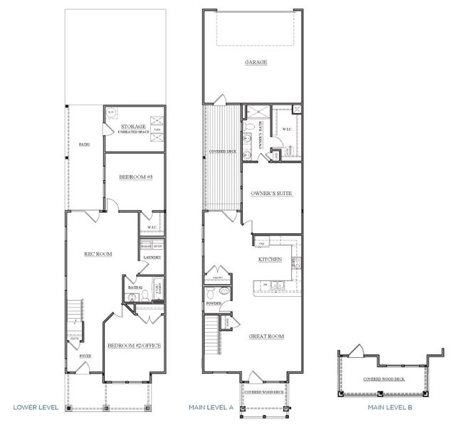 2D floor plan layout for the Tinkham by Brookline Homes in Vanguard at Vermillion, Huntersville, NC (Image 2).