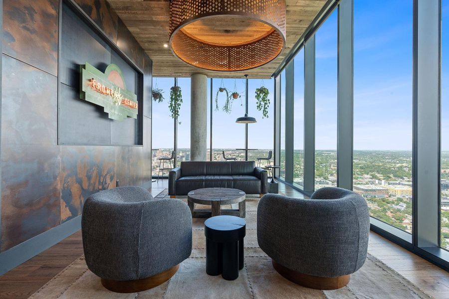 Lounge area located on the 41st floor clubhouse