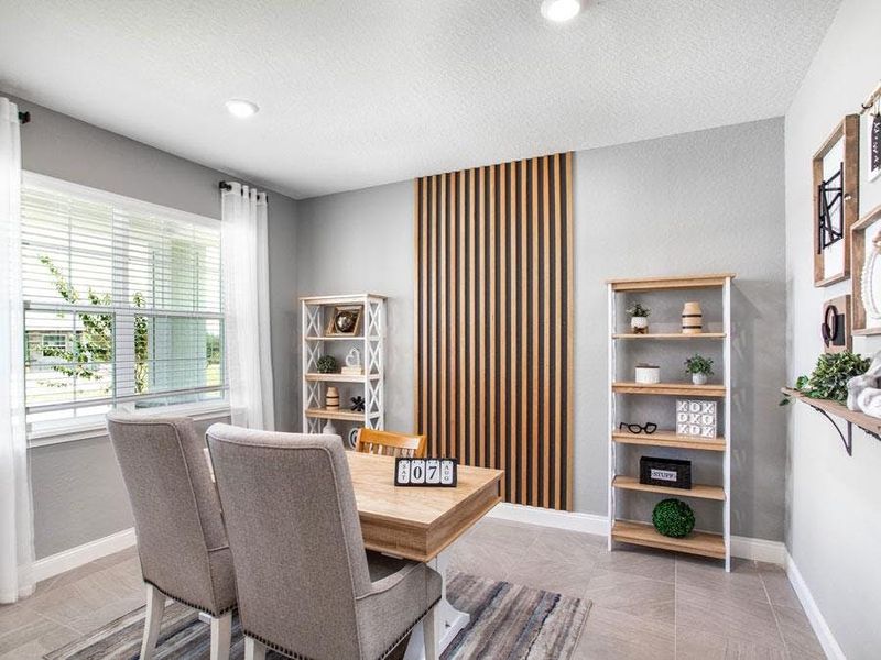 A den provides desirable flex-use space, with options to enclose with French doors or build as a 5th bedroom - Waylyn by Highland Homes