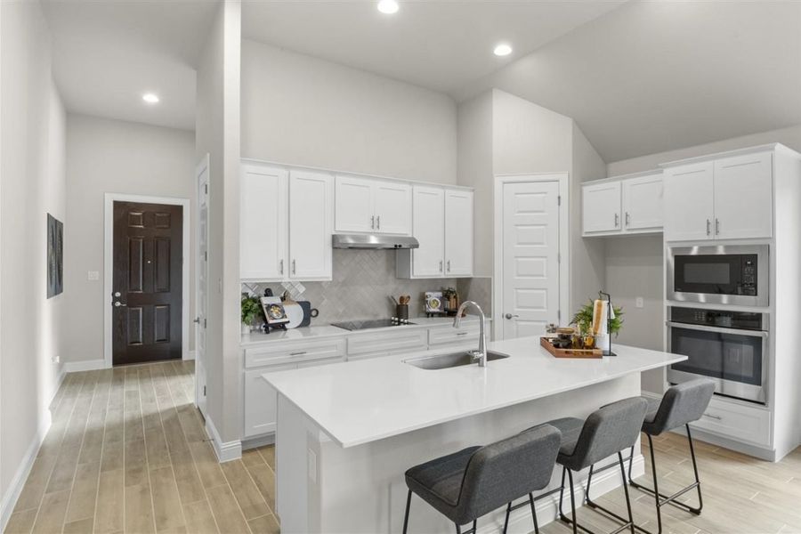 Representative furnished interior of a home built from the Oaks 2083 by Brohn Homes in Oaks at San Gabriel, Georgetown (Image 6).