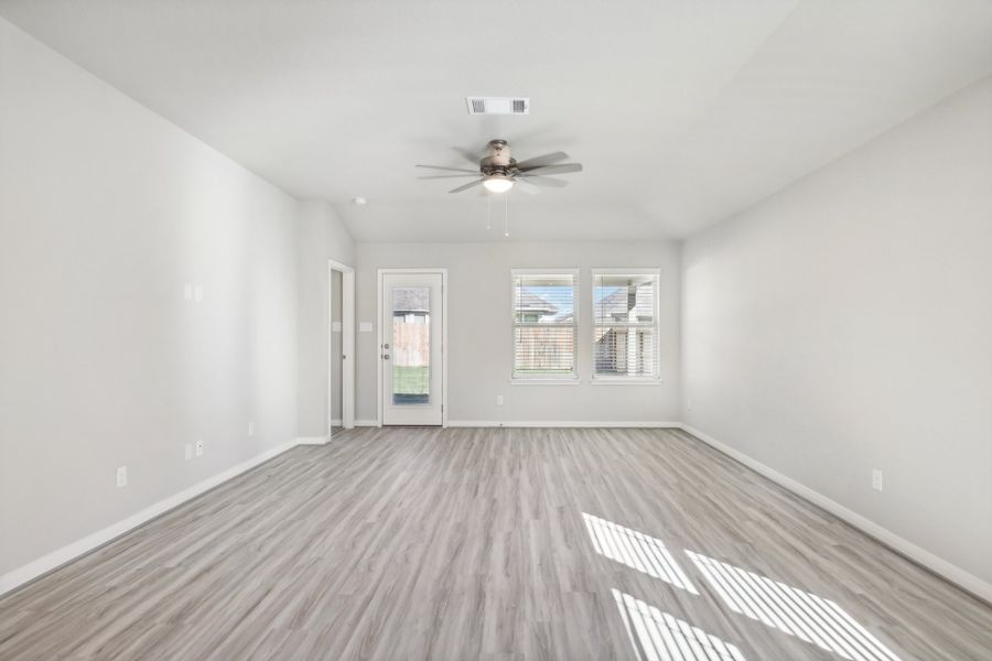 Living room in the Oleander floorplan at a Meritage Homes community. Living room in the Oleander floorplan at a Meritage Homes community.