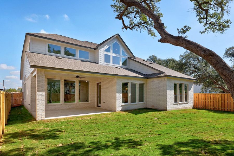 Exterior details and patio area of a home in Parmer Ranch - 60', Georgetown (Image 4).