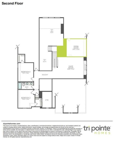 2D floor plan layout of this home in Woodson’s Reserve, Spring, TX (Image 3).