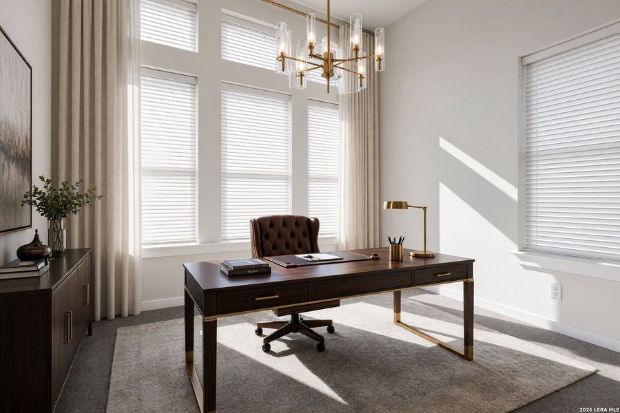 Furnished interior view inside a new home in Meyer Ranch, New Braunfels (Image 10).