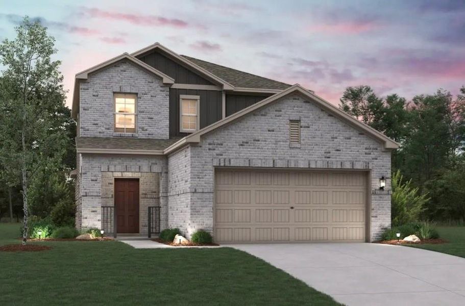 Front exterior of a new home in Ambergrove, Royse City, TX, highlighting curb appeal (Image 1). Front exterior of a new home in Ambergrove, Royse City, TX, highlighting curb appeal (Image 1).