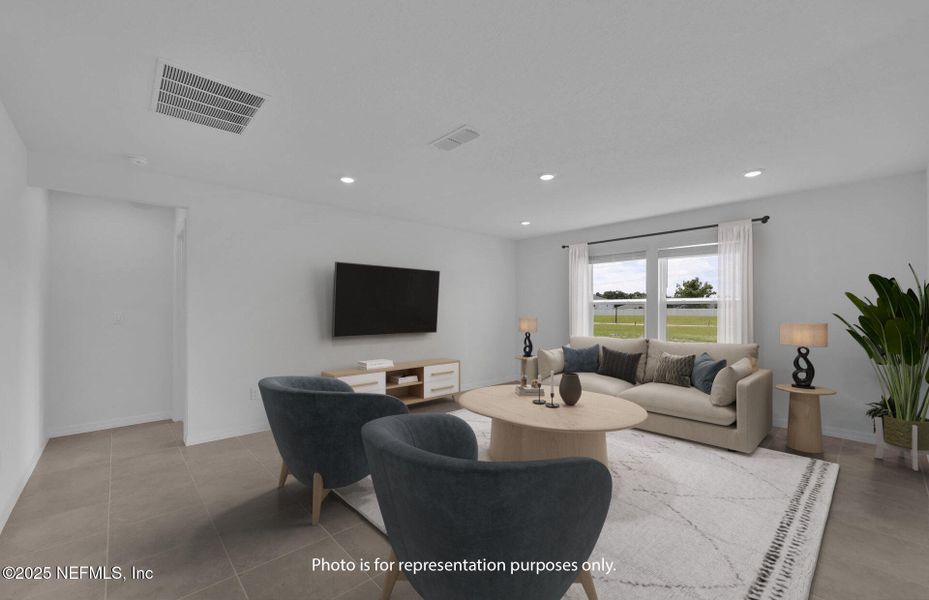 Furnished interior view inside a new home in Wells Landing, Jacksonville (Image 3). Furnished interior view inside a new home in Wells Landing, Jacksonville (Image 3).