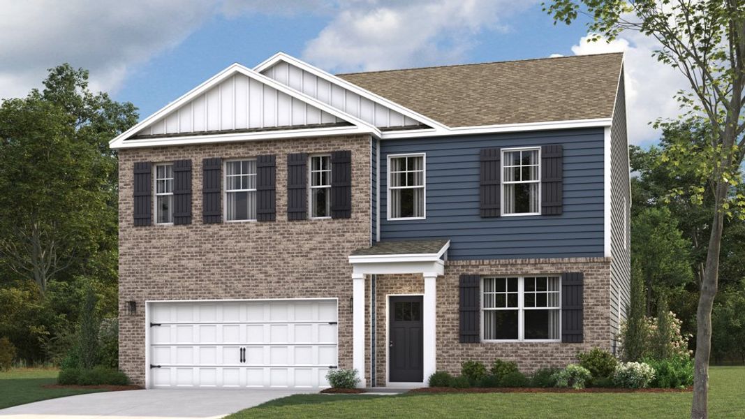 Front exterior of a new home in Beechwood Meadows, Johnson City, TN, highlighting curb appeal (Image 1). Front exterior of a new home in Beechwood Meadows, Johnson City, TN, highlighting curb appeal (Image 1).