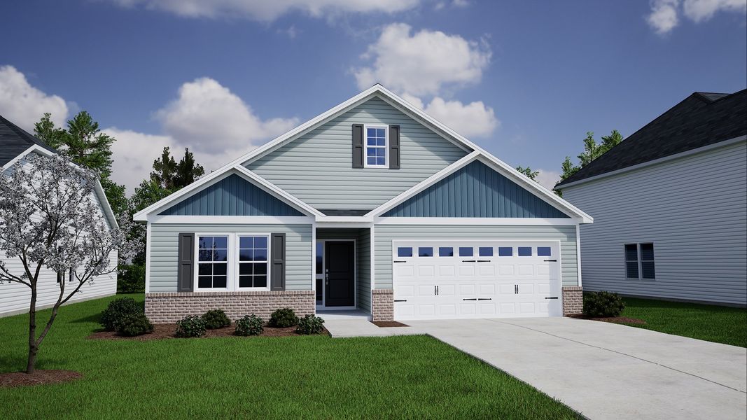 Representative exterior photo of a completed home built from the Gwinnett - Genesis Value Collection by Mungo Homes in Killians Crossing, Blythewood, SC (Image 28).