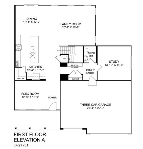2D floor plan layout for the Oak Park by Ryan Homes in Indigo Bay, Myrtle Beach, SC (Image 2). 2D floor plan layout for the Oak Park by Ryan Homes in Indigo Bay, Myrtle Beach, SC (Image 2).