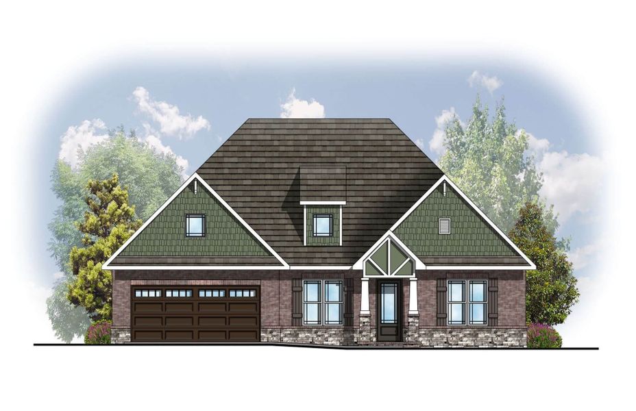 Representative rendering of the exterior for the Piedmont II by Cook Bros. Homes (Image 8).