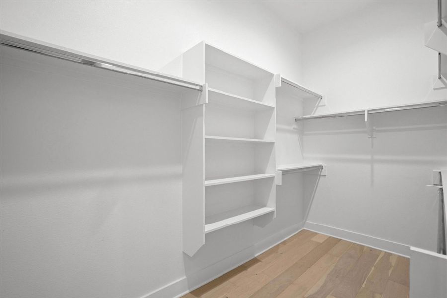 Large closet for primary bedroom.