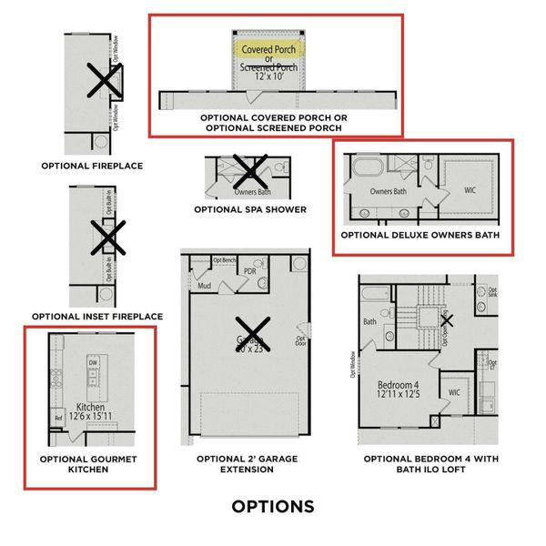 2D floor plan layout of this home in Enclave at Belmont, Belmont, NC (Image 5).