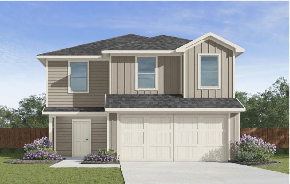 Front exterior of a new home in Garver Heights, Houston, TX, highlighting curb appeal (Image 1). Front exterior of a new home in Garver Heights, Houston, TX, highlighting curb appeal (Image 1).