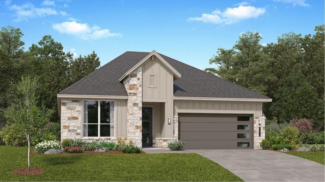 Front exterior of a new home in COLTON, Todd Mission, TX, highlighting curb appeal (Image 1). Front exterior of a new home in COLTON, Todd Mission, TX, highlighting curb appeal (Image 1).