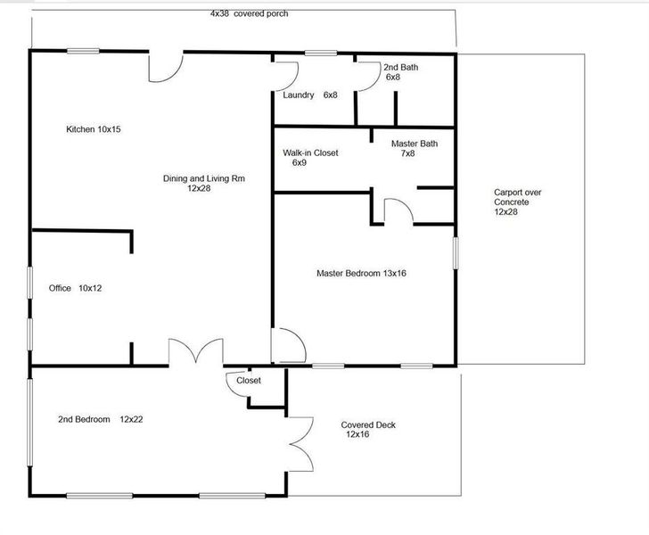 2D floor plan layout of this home in , Wichita Falls, TX (Image 2).