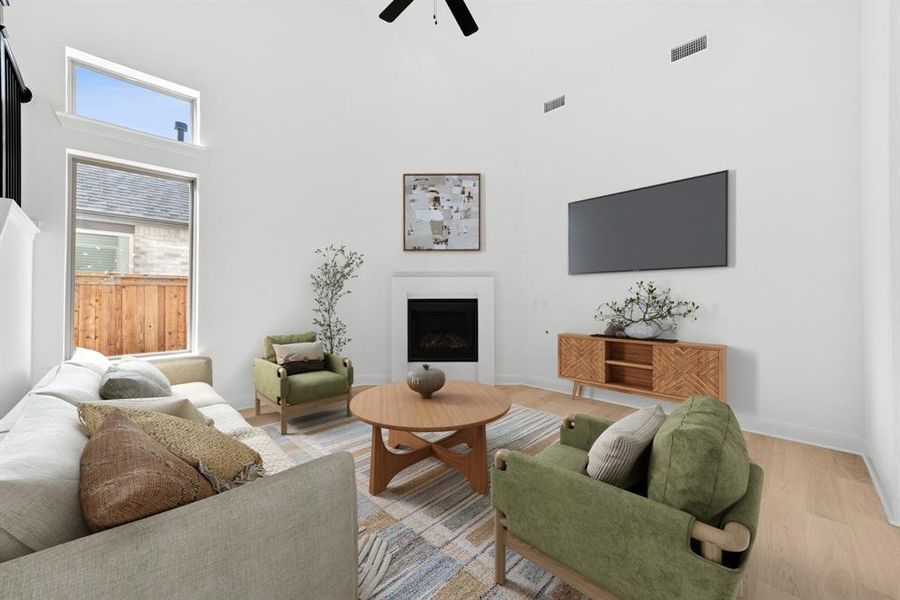 Furnished interior view inside a new home in Mantua Point Gardens, Van Alstyne (Image 9). Furnished interior view inside a new home in Mantua Point Gardens, Van Alstyne (Image 9).