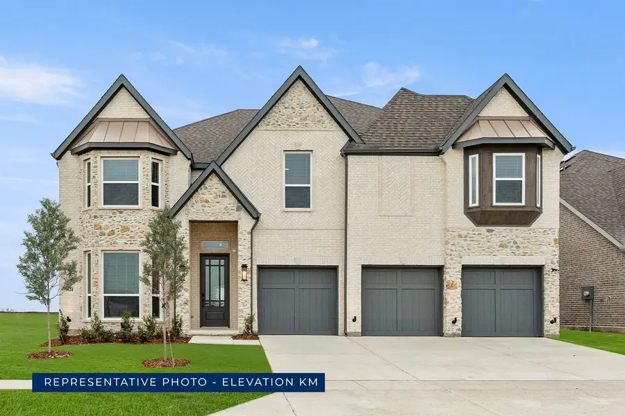 Representative exterior photo of a completed home built from the Boston 2F (w/Media) by First Texas Homes in Spiritas Ranch, Little Elm, TX (Image 19).