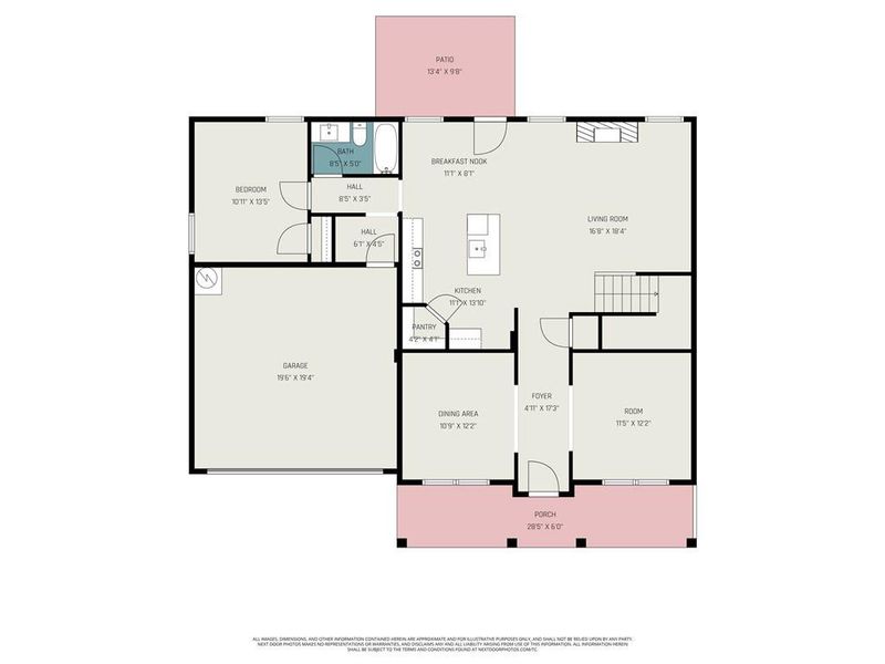2D floor plan layout of this home in Thunder Ridge, Dawsonville, GA (Image 4).