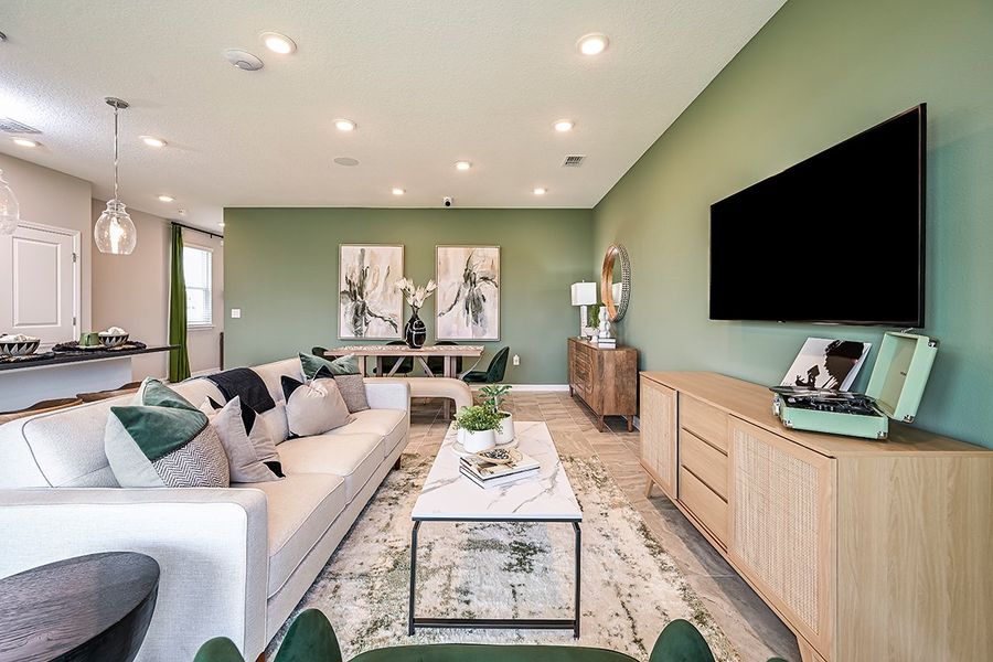 Furnished interior view inside a new home in Cherry Elm at SilverLeaf, St. Augustine (Image 12). Furnished interior view inside a new home in Cherry Elm at SilverLeaf, St. Augustine (Image 12).