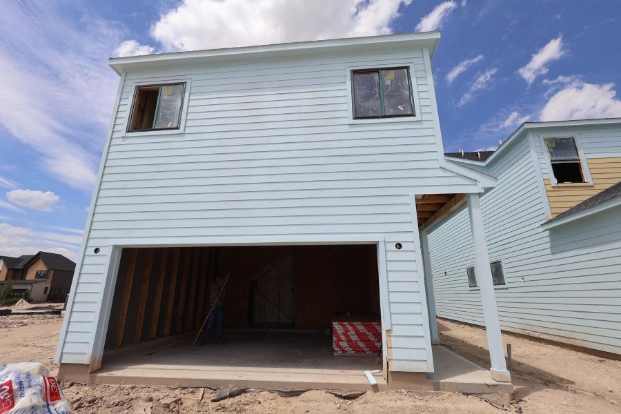 In-progress construction of a new home in Bridgeland Central: Emerald Heights - Cottages Row Collection, Cypress, TX (Image 11).