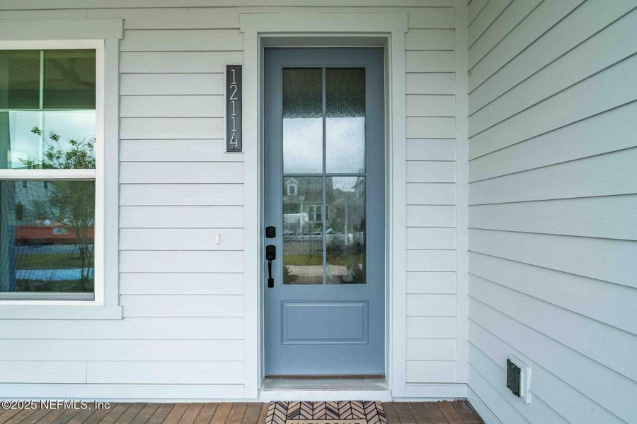 Exterior details and patio area of a home in Seven Pines 50' Rear Entry, Jacksonville (Image 31).