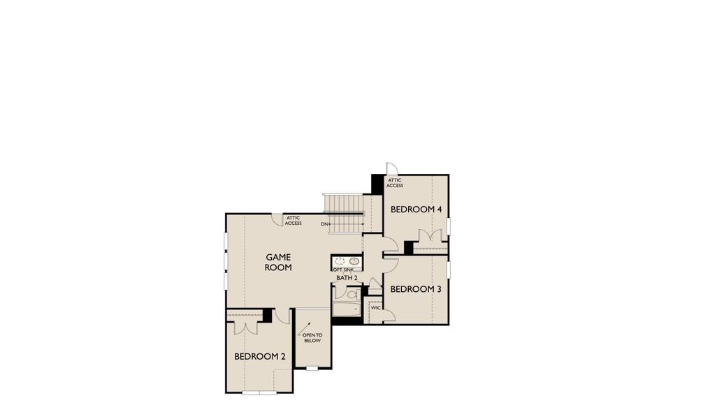 2D floor plan layout for the Thornton by Ashton Woods in The Trails at Carmel, Pflugerville, TX (Image 6).