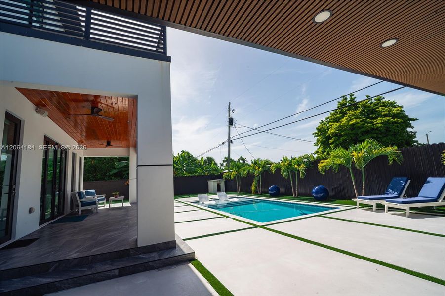 Exterior details and patio area of a home in , Miami (Image 38). Exterior details and patio area of a home in , Miami (Image 38).